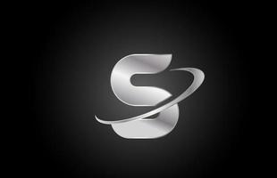 s Metall-Alphabet-Buchstaben-Logo-Symbol für Unternehmen mit Swoosh-Design vektor