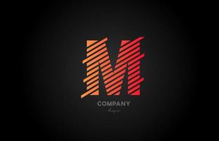m orange alfabetet brev logotyp ikon design för företag och företag vektor