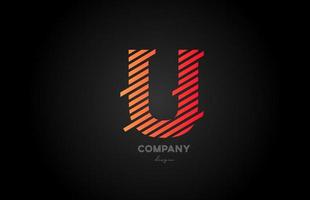 u orange Alphabet Buchstaben Logo Icon Design für Unternehmen und Unternehmen vektor