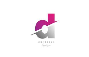 d rosa und grauer Buchstabe Logo Alphabet Icon Design für Unternehmen und Unternehmen vektor