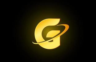 g alfabetet brev logotyp ikon för företag och företag med gulddesign vektor