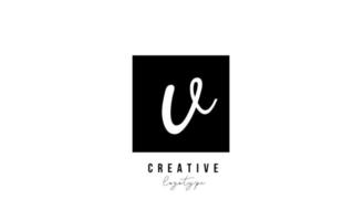 v einfaches schwarz-weißes quadratisches Alphabet Buchstaben-Logo-Icon-Design für Unternehmen und Unternehmen vektor
