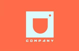 weiß orange u Alphabet Buchstaben Logo Symbol für Unternehmen und Unternehmen mit Punktdesign vektor