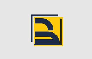 b gelb blaues Quadrat Alphabet Buchstaben Logo Icon Design für Unternehmen und Unternehmen vektor