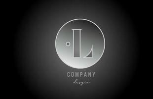 silvergrå metall l alfabetet brev logotyp ikon design för företag och företag vektor