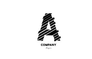 svart och vitt en alfabetbokstavslogotypdesignikon för företag och företag vektor