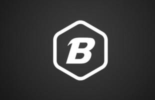 b Schwarz-Weiß-Alphabet-Brief-Logo-Icon-Design mit Raute für Unternehmen und Unternehmen vektor