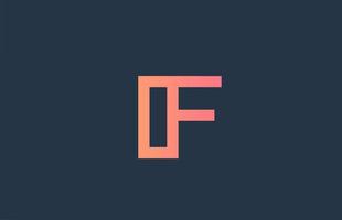 rosa alfabetet brev logotyp f ikon för företag och företag. enkel linje design för företagsidentitet vektor