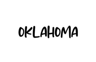 oklahoma city handskriven typografi ord text hand bokstäver. modern kalligrafi text. svart färg vektor