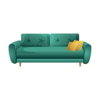 Grün Sofa. Innere Innerhalb das Haus. Gemütlichkeit und Komfort. Innere Design vektor