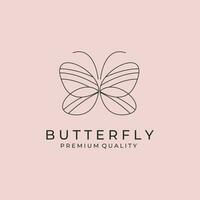 Schönheit Linie Schmetterling Symbol Logo Vektor Illustration Design, Linie Kunst Schmetterling Logo
