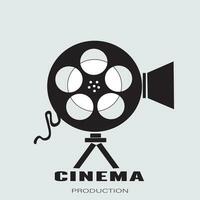 desain Logo kamera Video Jahrgang untuk Film, ilustrasi vektor