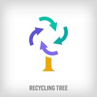 kreativ Baum Zeichen Logo von Nichts. einzigartig Farbe Übergänge. Natur Ökologie und Recycling Logo Vorlage. Vektor