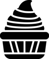 Schokoladen-Cupcake-Vektorsymbol vektor