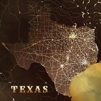 Texas-Kartenhintergrund im braunen Golddesign vektor