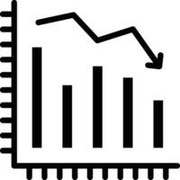 Diagramm-Vektorsymbol ablehnen vektor