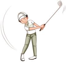 Mann, der Golf mit Golfclub spielt vektor