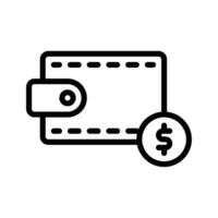 Geldbörse, Münze, Kasse Symbol oder Logo Illustration Stil. Symbole E-Commerce. vektor