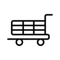 Einkaufen Wagen Symbol oder Logo Illustration Gliederung Stil. Symbole E-Commerce. vektor