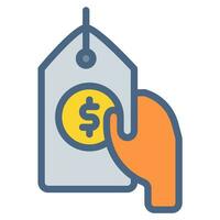 Preis Etikett Dollar Symbol oder Logo Illustration Stil. Symbole E-Commerce. vektor