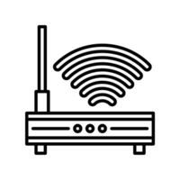 W-lan Router Symbol Vektor oder Logo Illustration Gliederung schwarz Farbe Stil