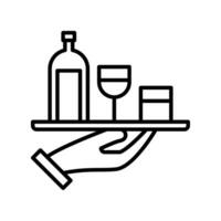 Bar Bedienung Symbol Vektor oder Logo Illustration Gliederung schwarz Farbe Stil
