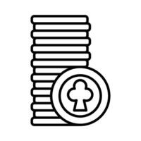 Kasino Symbol Vektor oder Logo Illustration Gliederung schwarz Farbe Stil