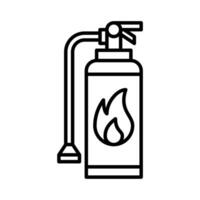 Feuer Feuerlöscher Symbol Vektor oder Logo Illustration Gliederung schwarz Farbe Stil