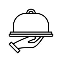 Essen Bedienung Symbol Vektor oder Logo Illustration Gliederung schwarz Farbe Stil