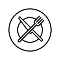 Besteck Symbol Vektor oder Logo Illustration Gliederung schwarz Farbe Stil