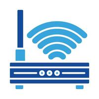 W-lan Router Symbol Vektor oder Logo Illustration Glyphe Farbe Stil