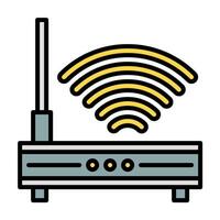 W-lan Router Symbol Vektor oder Logo Illustration Gliederung schwarz Farbe Stil