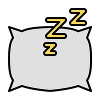 Schlaf Symbol Vektor oder Logo Illustration Gliederung schwarz Farbe Stil