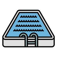 Schwimmen Schwimmbad Symbol Vektor oder Logo Illustration Gliederung schwarz Farbe Stil