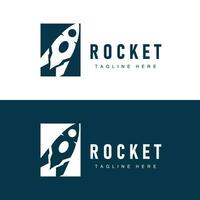 Rakete Logo einfach Design Silhouette Marke Raum Fahrzeug minimalistisch Illustration Vorlage vektor