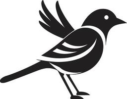 elegant Flug von Natur Onyx Majestät geformt Singvogel Emblem einfarbig Melodie vektor