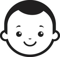 Süss Wesen schwarz Vektor Logo zum Kinder süß Entdeckungen kindlich Freude im schwarz Vektor