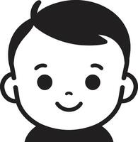 lebhaft Lachen schwarz Vektor Symbol zum wenig Einsen spielerisch Pint Größe Kind im schwarz Vektor Logo