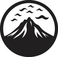 heftig Formation schwarz Logo zum Vulkan Spitzen Vulkan Vision schwarz Vektor Logo zum Berg Wut