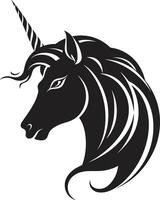 Einhorn Verschmelzung Nexus kreativ Emblem Design mythisch Rätsel basteln ikonisch Einhorn Symbol vektor