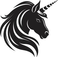 enhörning symfoni tillverkad ikoniska häst logotyp mytisk aura vektoriserad enhörning emblem vektor