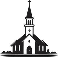 paradiesisch Oase Kirche Logo Illustration geheiligt Silhouette ikonisch Kirche Bild vektor