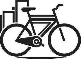 Stadtbild Radfahrer Fahrrad Vektor Symbol Pedal Präzision Stadt Fahrrad Emblem