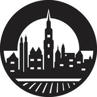 Metropole Mosaik Gebäude Logo Design Stadtbild Charme ikonisch Horizont Bild vektor