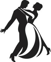 Ballsaal Schönheit Paar Logo Design melodisch Bewegung ikonisch tanzen Bild vektor