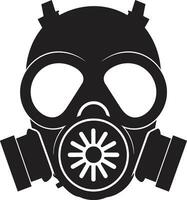 noir skydda svart gas mask ikon symbol mörk skydd vektor gas mask emblem design