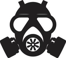 ebenholts skydda svart gas mask logotyp emblem stygian väktare vektor gas mask emblem design