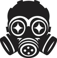 noir försvarare svart gas mask emblem design mörk skydda vektor gas mask ikon design