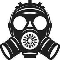 förmörkelse skydda gas mask vektor logotyp midnatt väktare svart gas mask emblem design