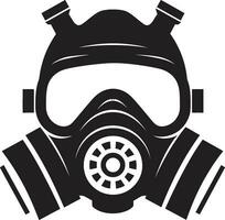 lunar beskyddare svart gas mask logotyp ikon förmörkelse försvarare gas mask vektor emblem design